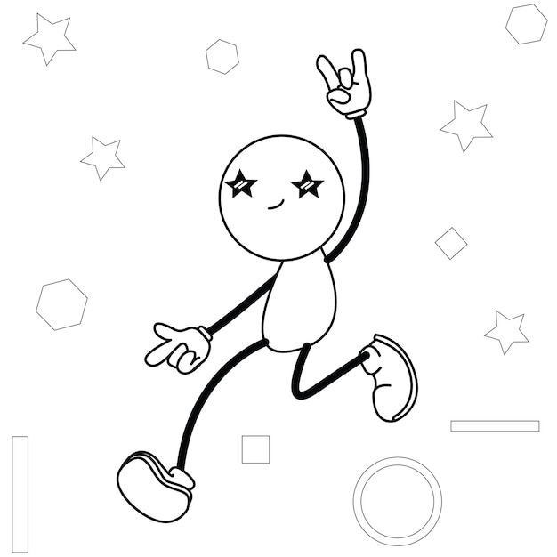 Man cartoon gesture vector illustration party