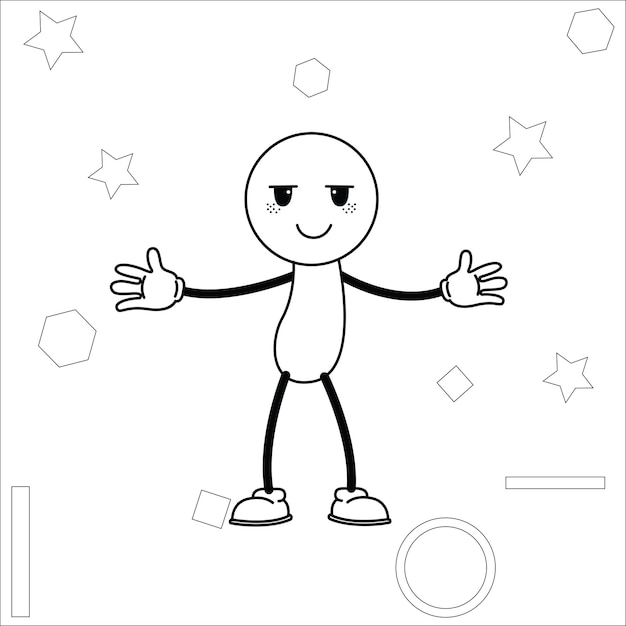 Man cartoon gesture vector illustration