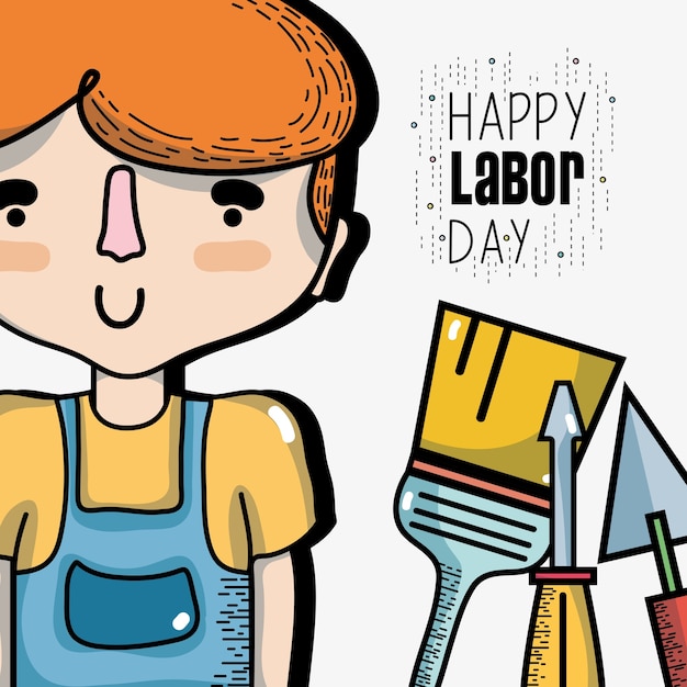 Man celebrating holiday of labor day 