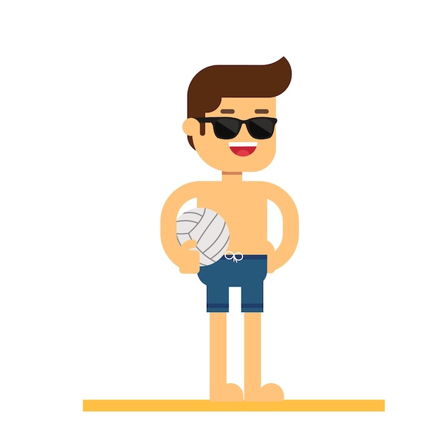 Man character avatar icon. Swim suit