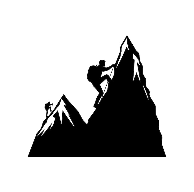 A man climbing mountain vector