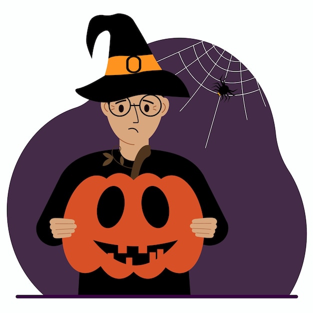 A man in a costume for the celebration of halloween Poster for Happy Halloween celebration