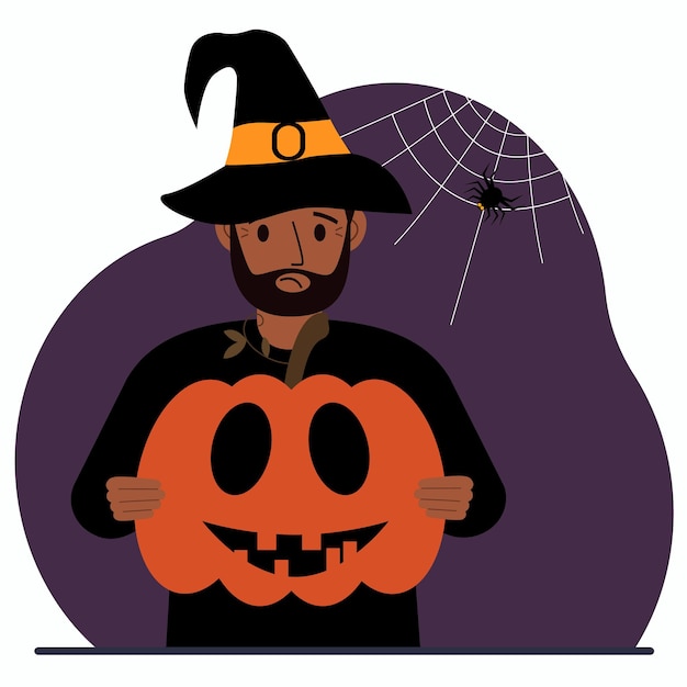 A man in a costume for the celebration of halloween Poster for Happy Halloween celebration