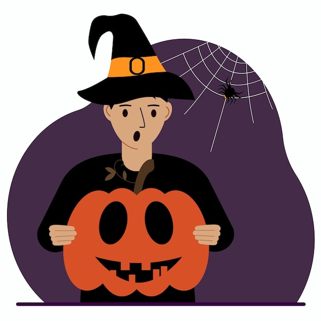 A man in a costume for the celebration of halloween Poster for Happy Halloween celebration