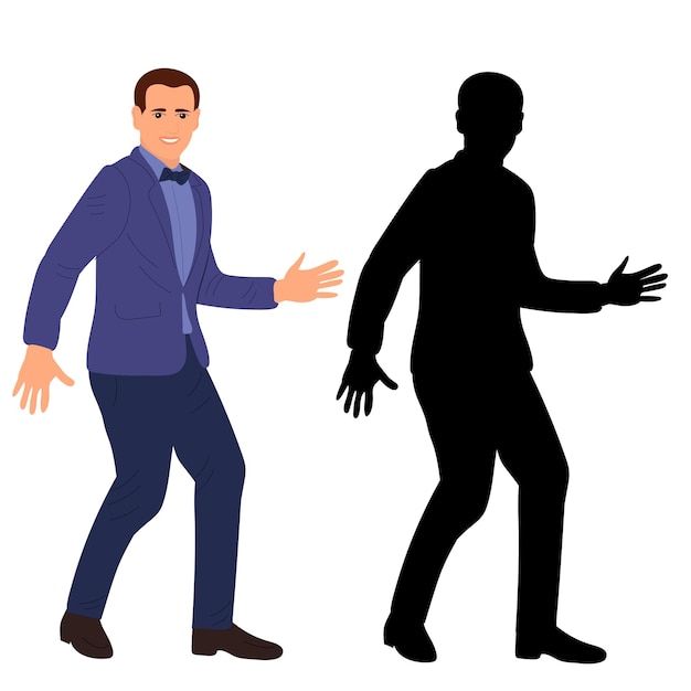 Man dancing flat design isolated vector