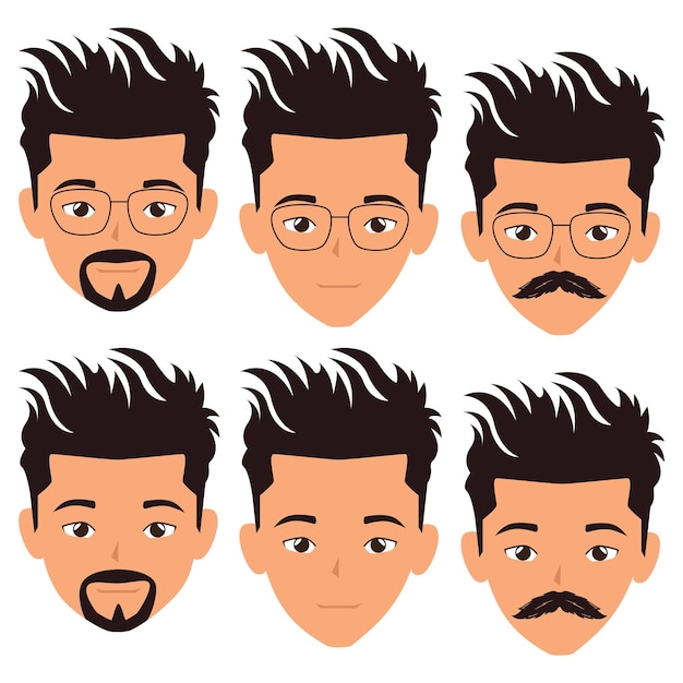 man face cartoon characters Cartoon shocked male character vector illustration