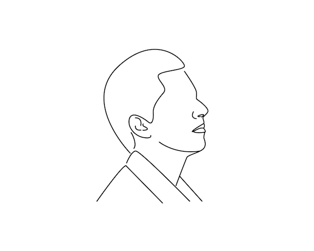 Man face line art illustration