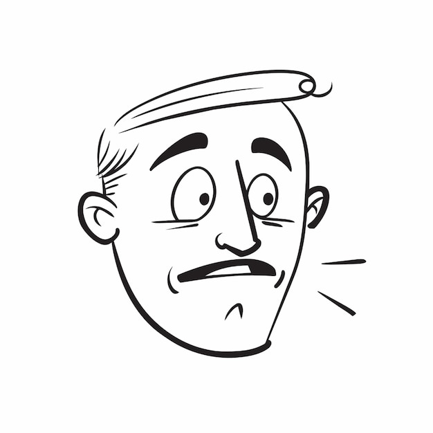 Vector man face vector illustration doodle line art