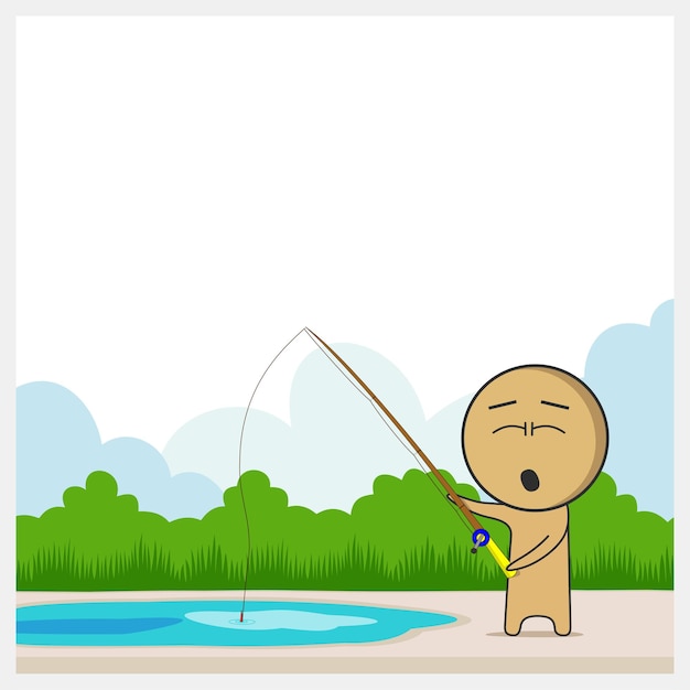 Man fishing in the pond