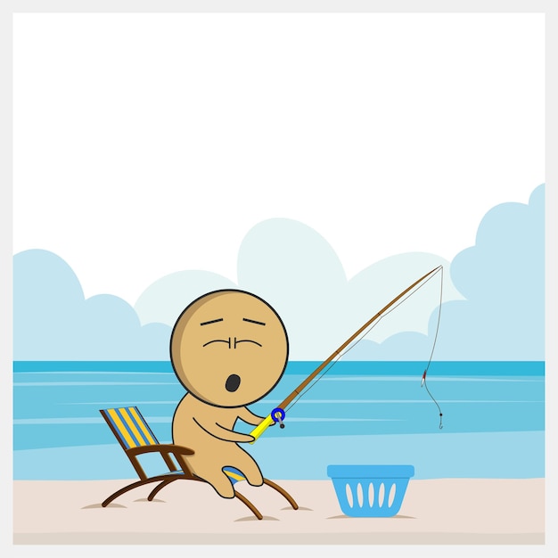 Man fishing in the sea