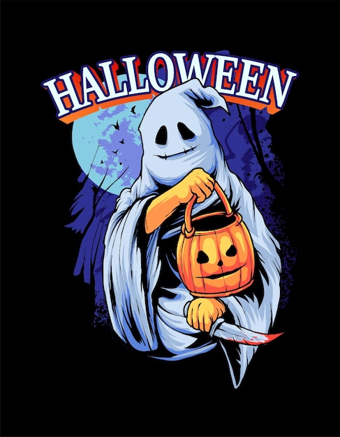 Man Ghost Costume Illustration premium vector, perfect for t shirt