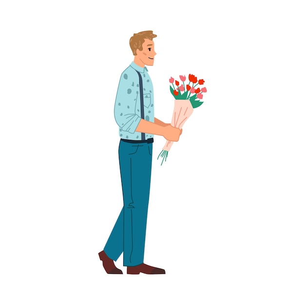 Man giving flowers