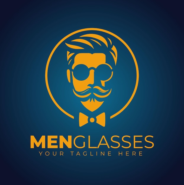 Vector man glasses logo design