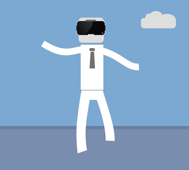 Vector man goes in vr glasses