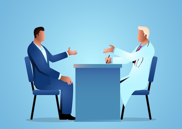 Man having consultation with his doctor