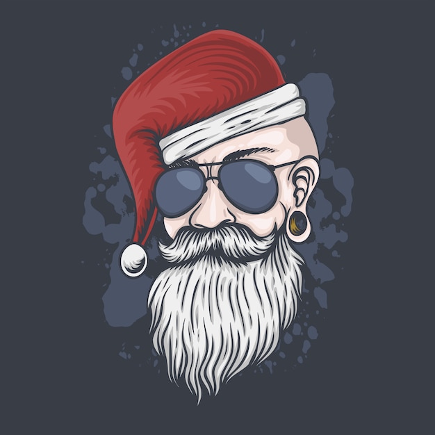 Man head Christmas illustration