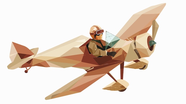 Vector a man in a helmet is sitting on a plane