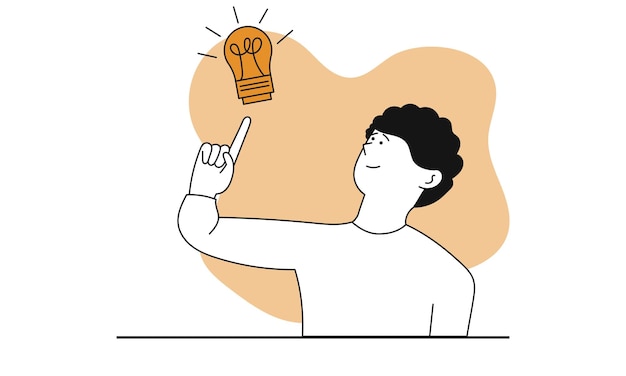 Man holding lightbulb vector concept illustration Innovation idea with creative person