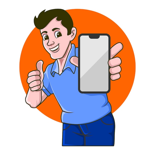 A man holding mobile phone