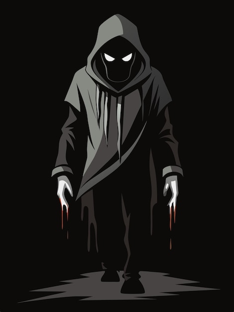 Vector a man in a hoodie with a gun in his hand