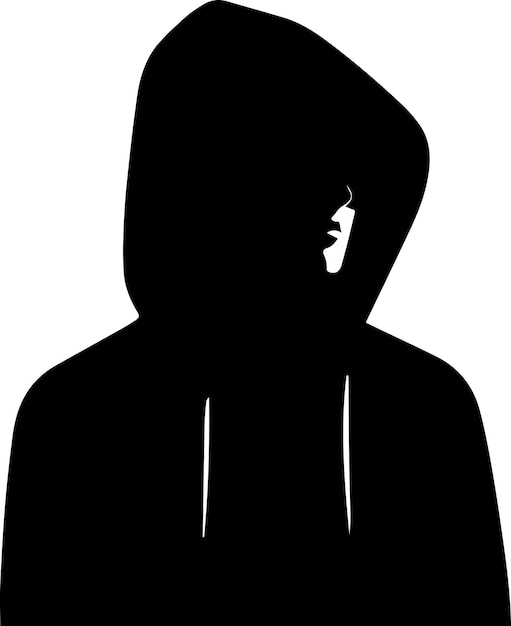 man hoodies vector silhouette black color 13