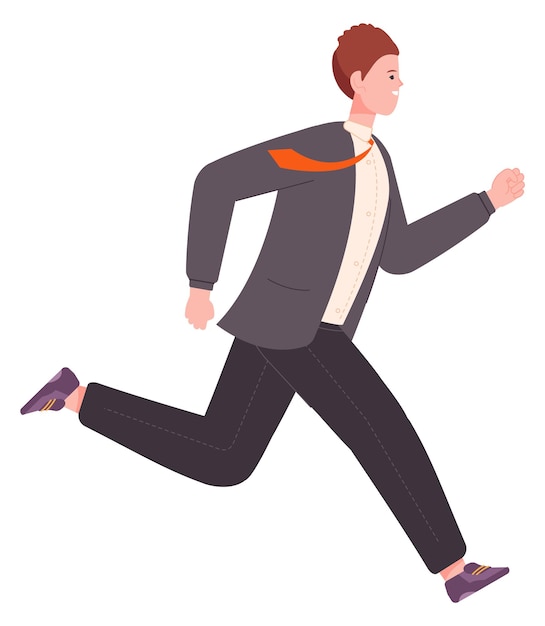 Man hurrying late for work Deadline symbol Running person