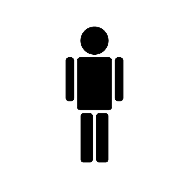 Man Icon vector Simple flat symbol Perfect Black pictogram illustration on white background