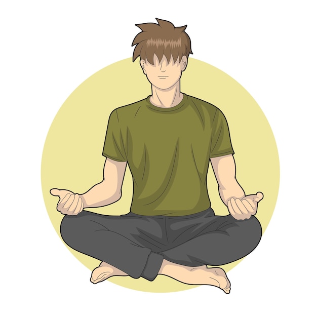 A man is concentrating in meditation