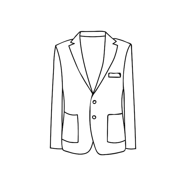 Man jacket doodle illustration. Hand drawn man jacket icon. Man suit