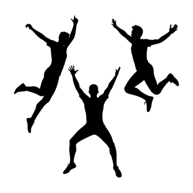 man jumping silhouette vector