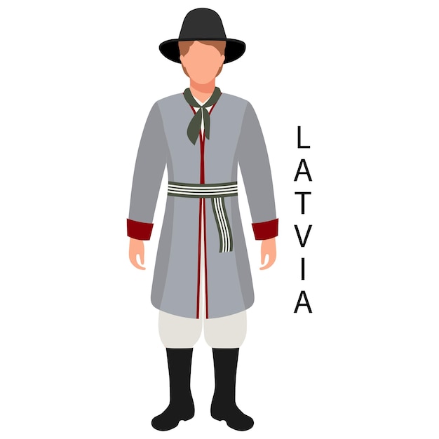 A man in a Latvian folk costume Culture and traditions of Latvia Illustration vector