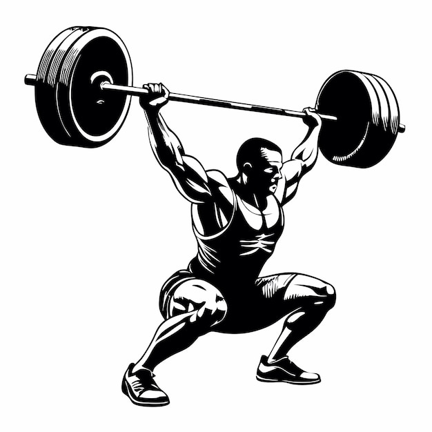 Vector a man lifting a barbell with the words  body lift  on it