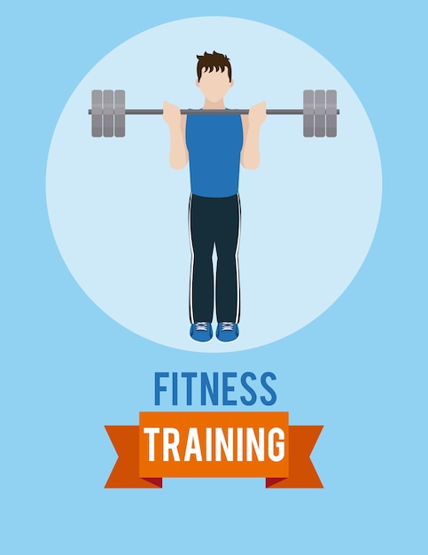 Man lifting weights vector illustration graphic design