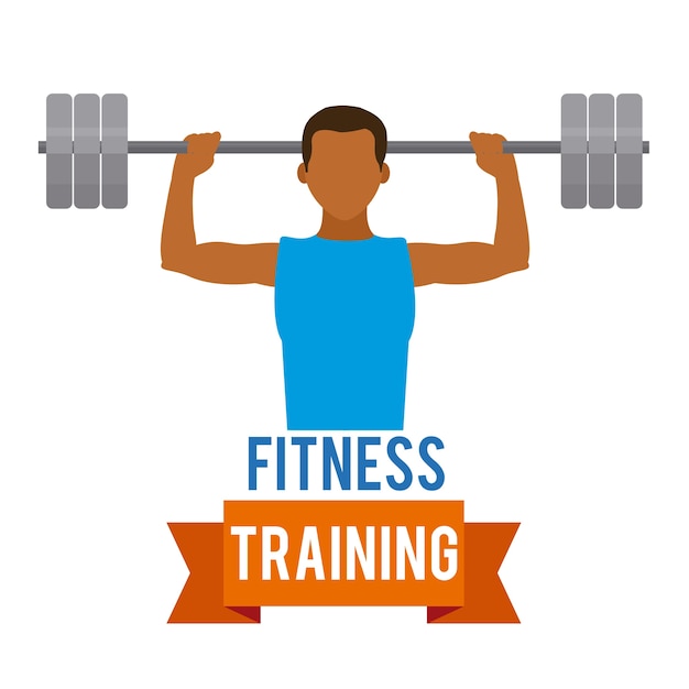 Man lifting weights vector illustration graphic design