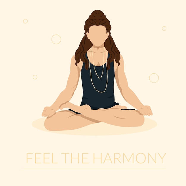 Man in Lotus Position with Long Hair Fill The Harmony