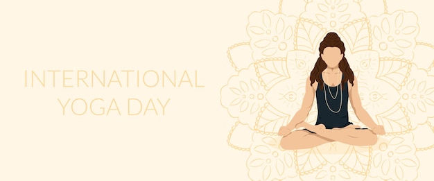 Man in Lotus Position with Long Hair International Day of Yoga