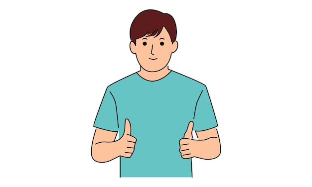 Man making thumbs up