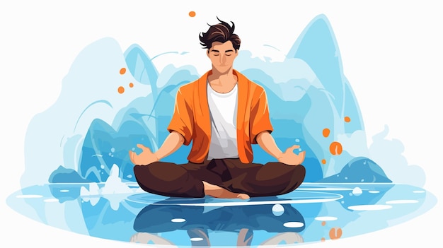 a man meditating in a yoga pose