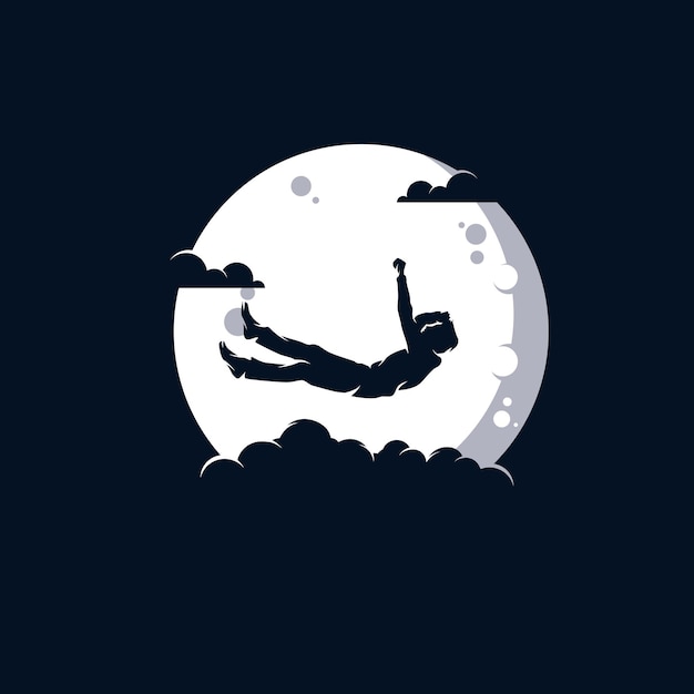 A man in the moon logo design