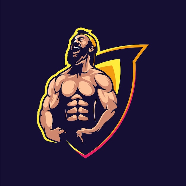 Man Muscle Logo With Vector