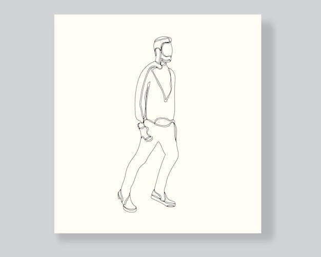 man oneline continuous single line art