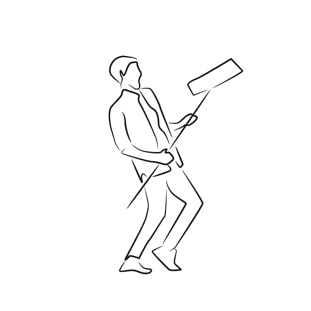 man oneline continuous single line art