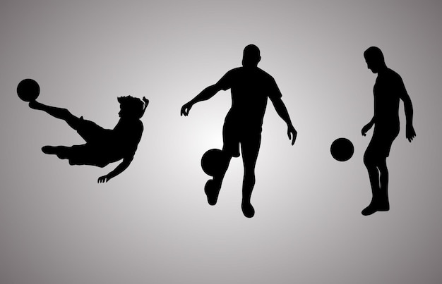 Vector man playing football logo icon illustration design template