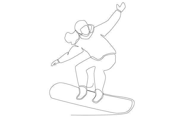 A man plays snowboarding in the winter