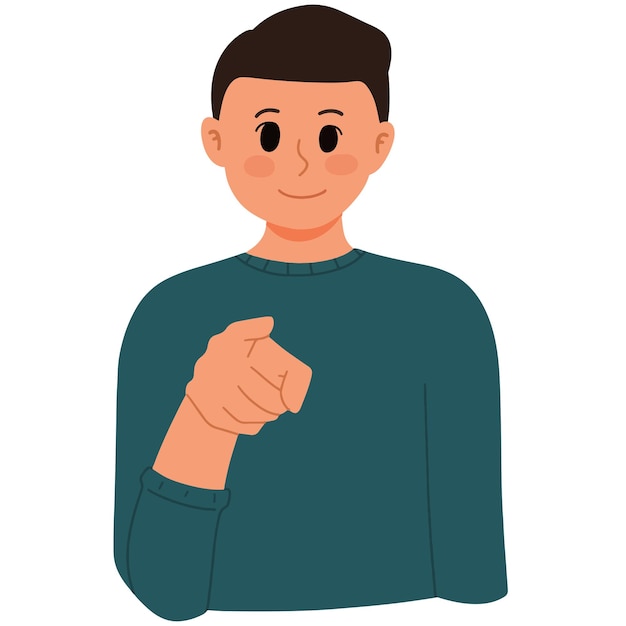 Man pointing at you with index finger illustration