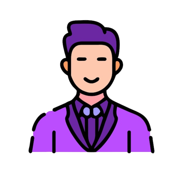 Man purple icon vector illustration