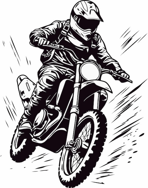 A man riding a dirt bike with a helmet on.