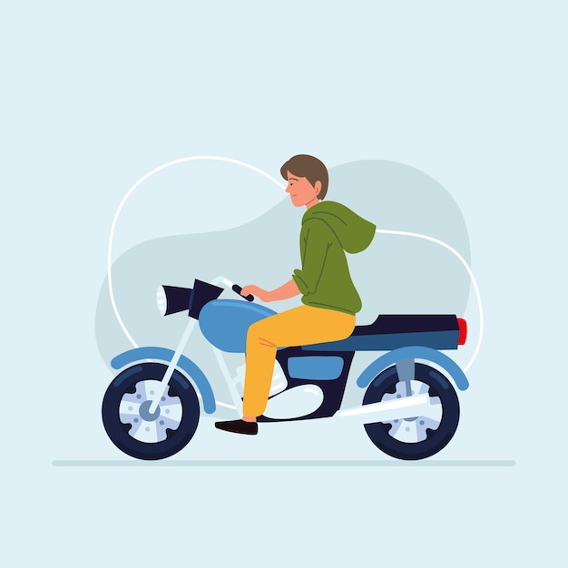 Man riding a motorcycle