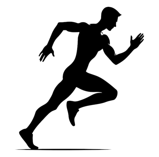 Vector man run pose vector silhouette