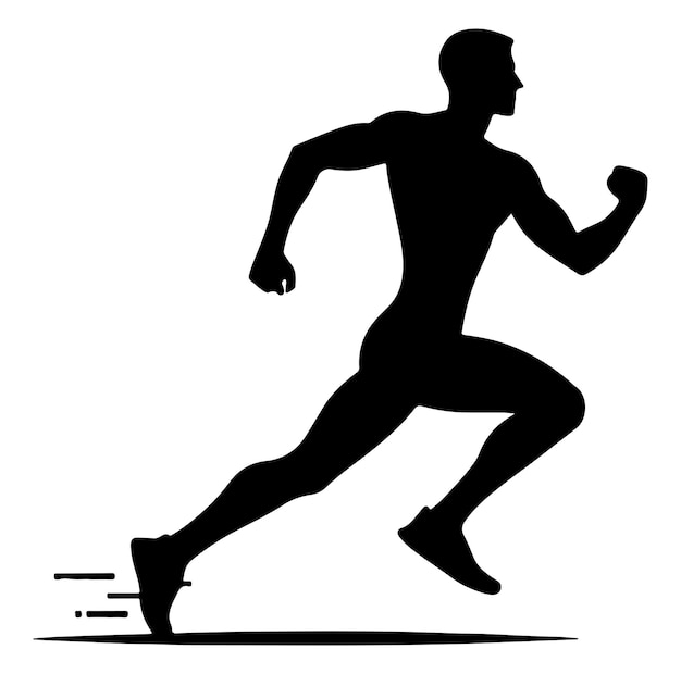 Man run pose vector silhouette